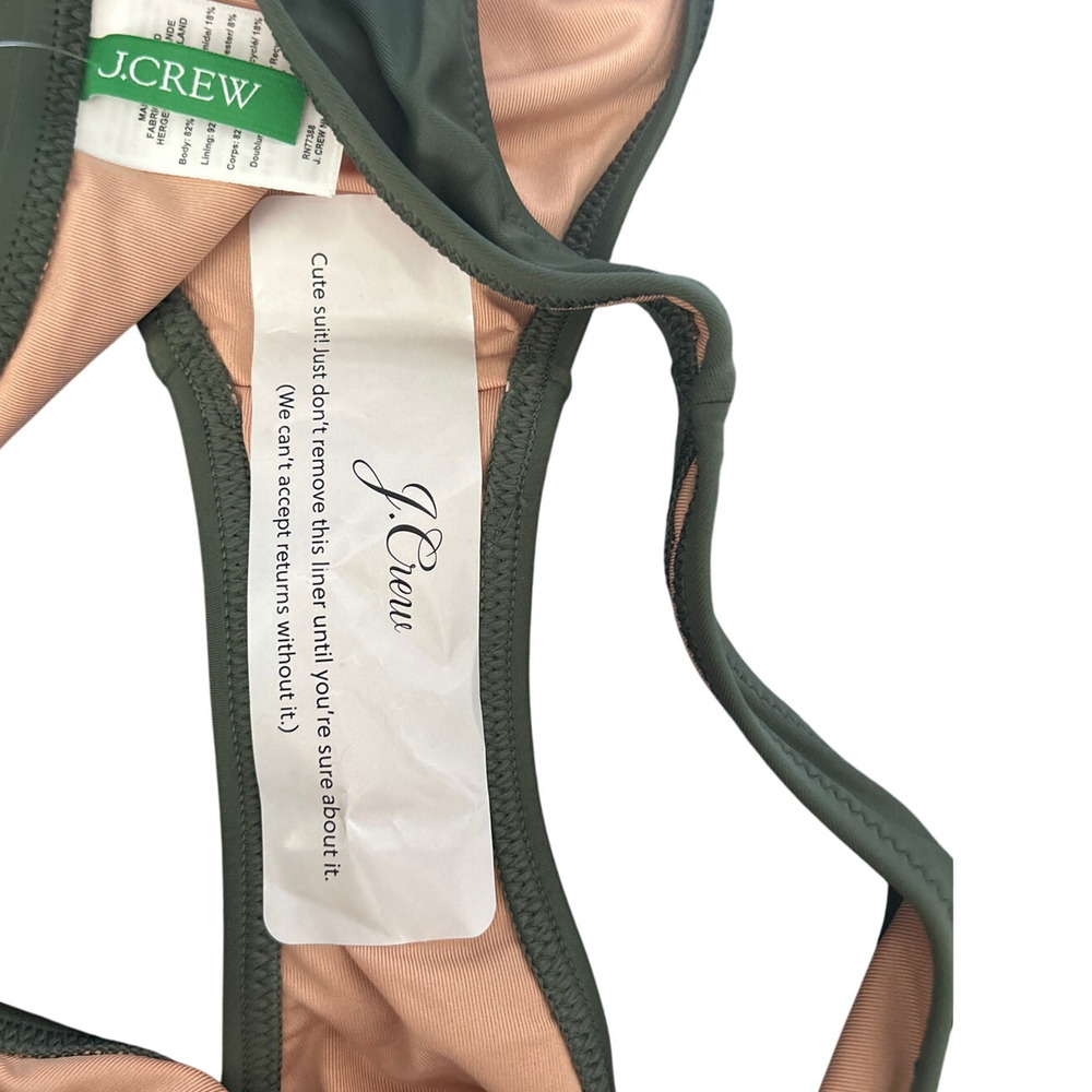 J. Crew Heritage 1989 High-leg Bikini Bottom Women's Size S Green NEW - Picture 5 of 5